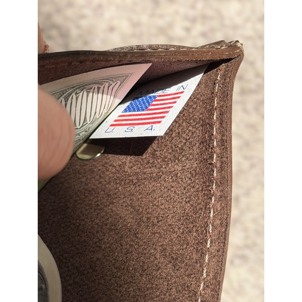 Over Under Traditionalist Genuine Leather Bi-Fold Wallet Brown Made in USA Men - Picture 7 of 8